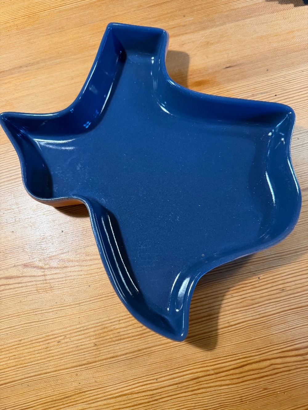 12 x 12 Texas Shape Frankoma Blue Dish
